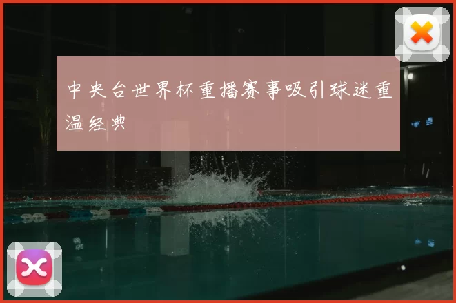 中央台世界杯重播赛事吸引球迷重温经典